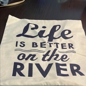 NWOTCanvas pillow case with River Quote